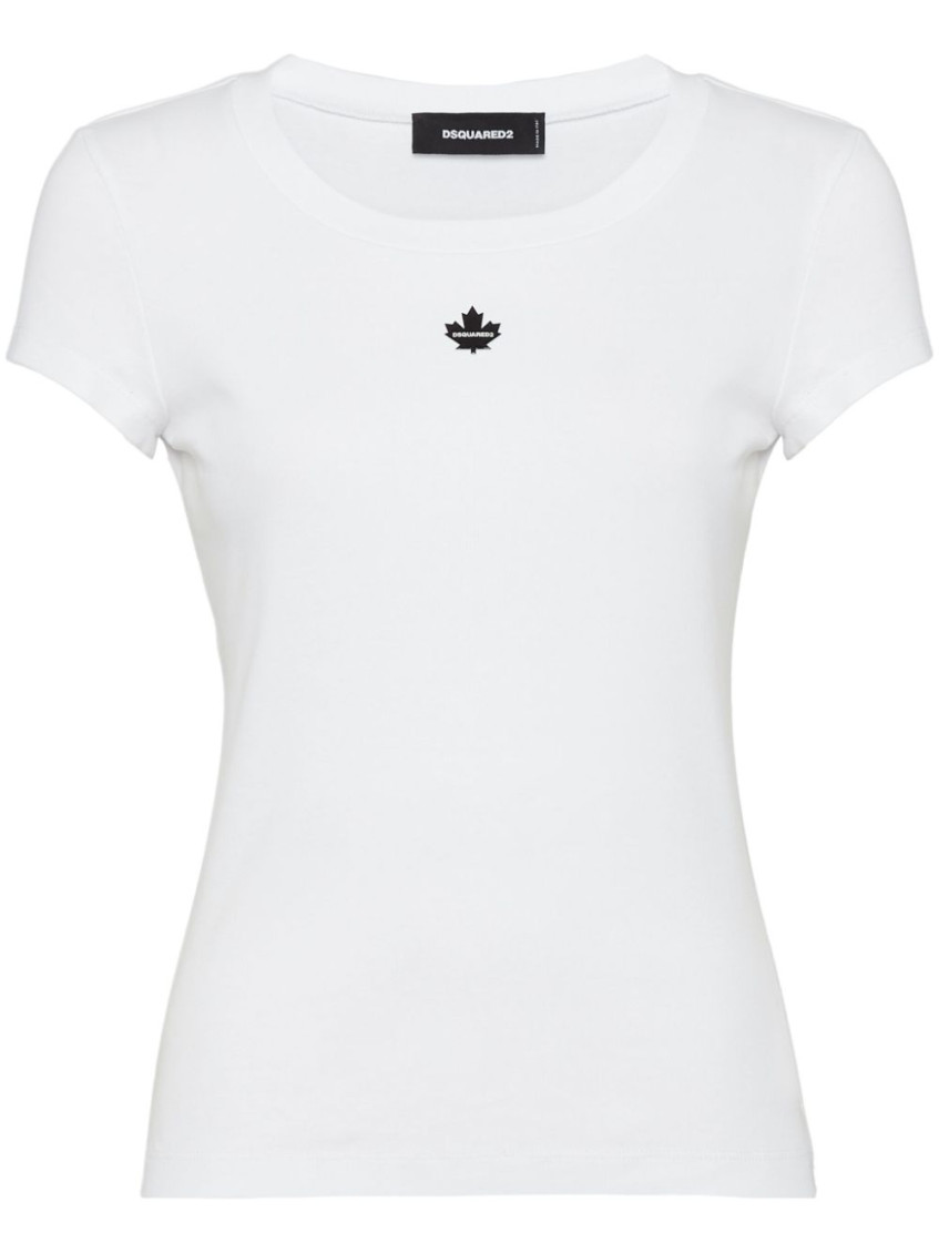 Dsquared2 Ribbed Cotton T-shirt In White