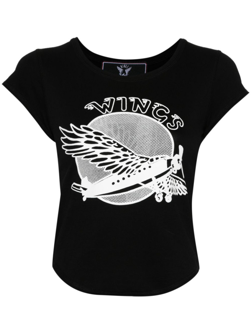 Stella Mccartney Black Graphic-print Cotton T-shirt In Black