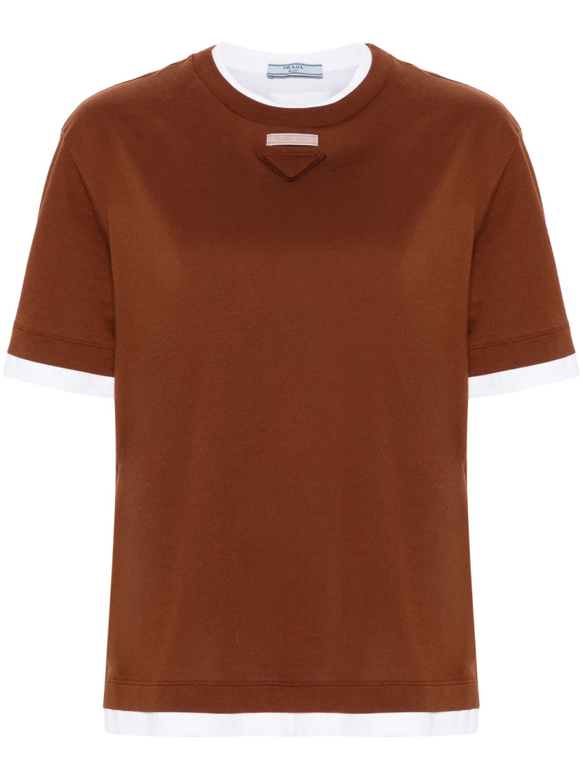 Prada T-shirt In Dark Brown