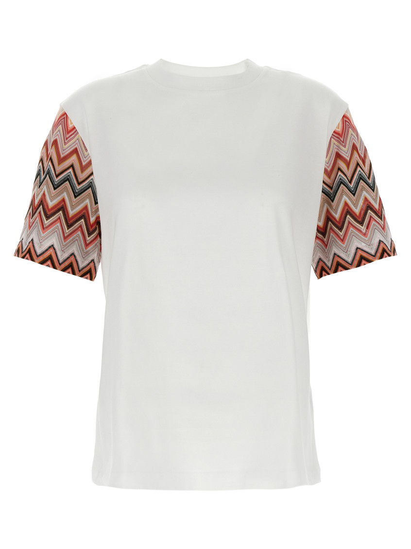 MISSONI WHITE RASCHEL SLEEVE T-SHIRT