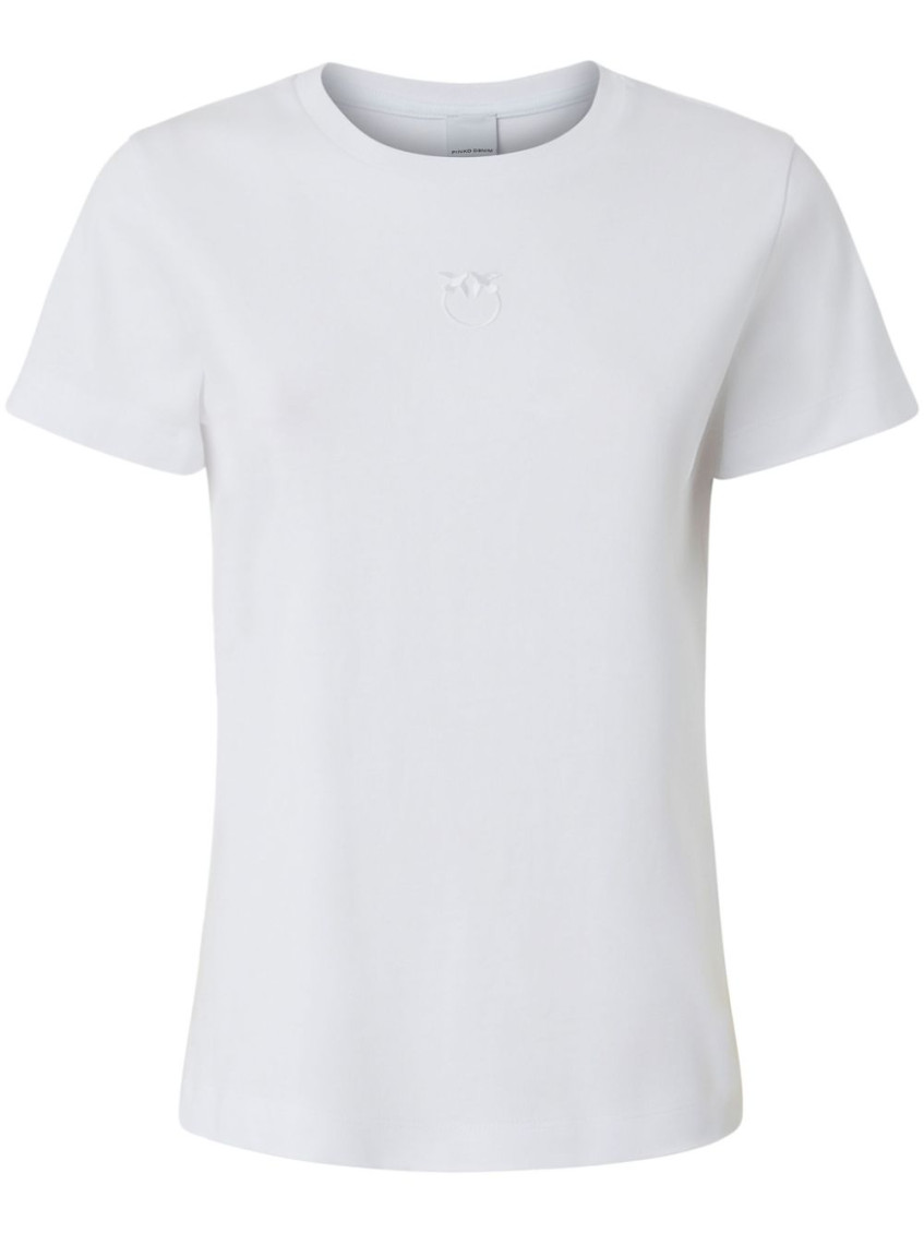 Pinko Logo-print Cotton T-shirt In White