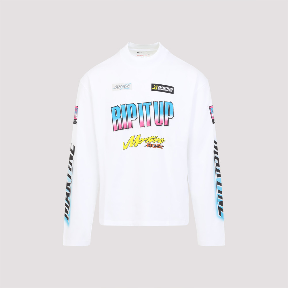 Shop Martine Rose White Rose Funnel Neck T-shirt