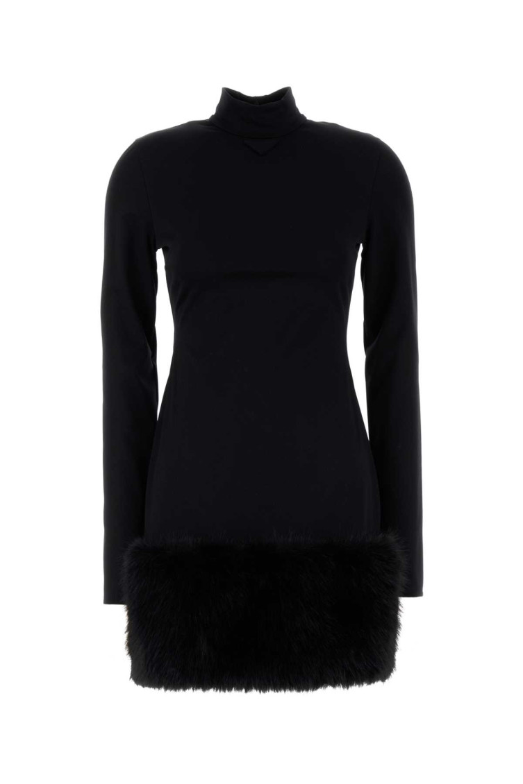 Prada Abito In Jersey Nero Donna In Black