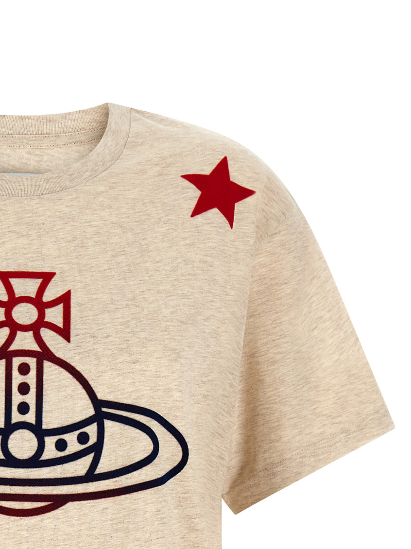 Vivienne Westwood Beige Orb And Stars Classic T-shirt for Women