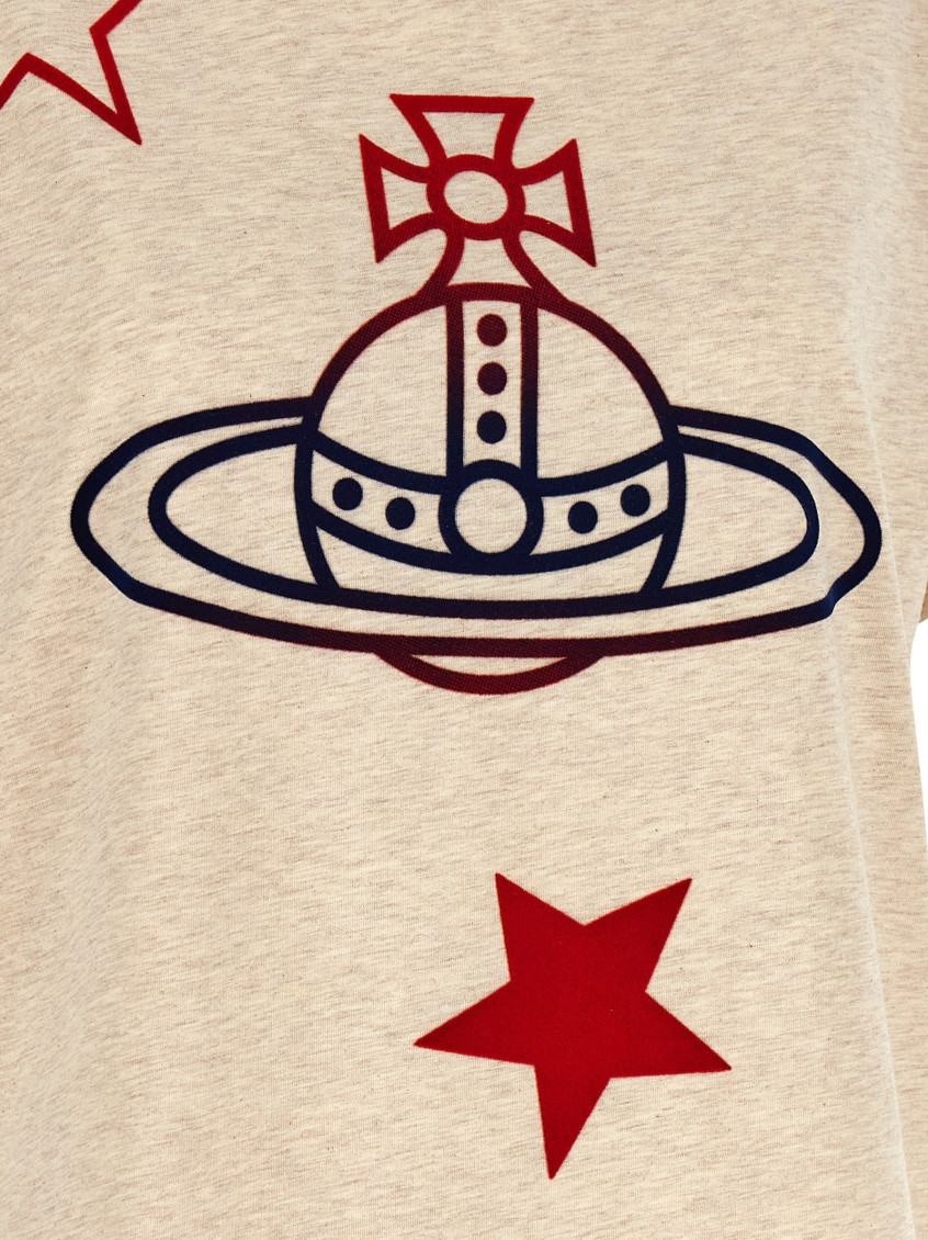 Vivienne Westwood Beige Orb And Stars Classic T-shirt for Women