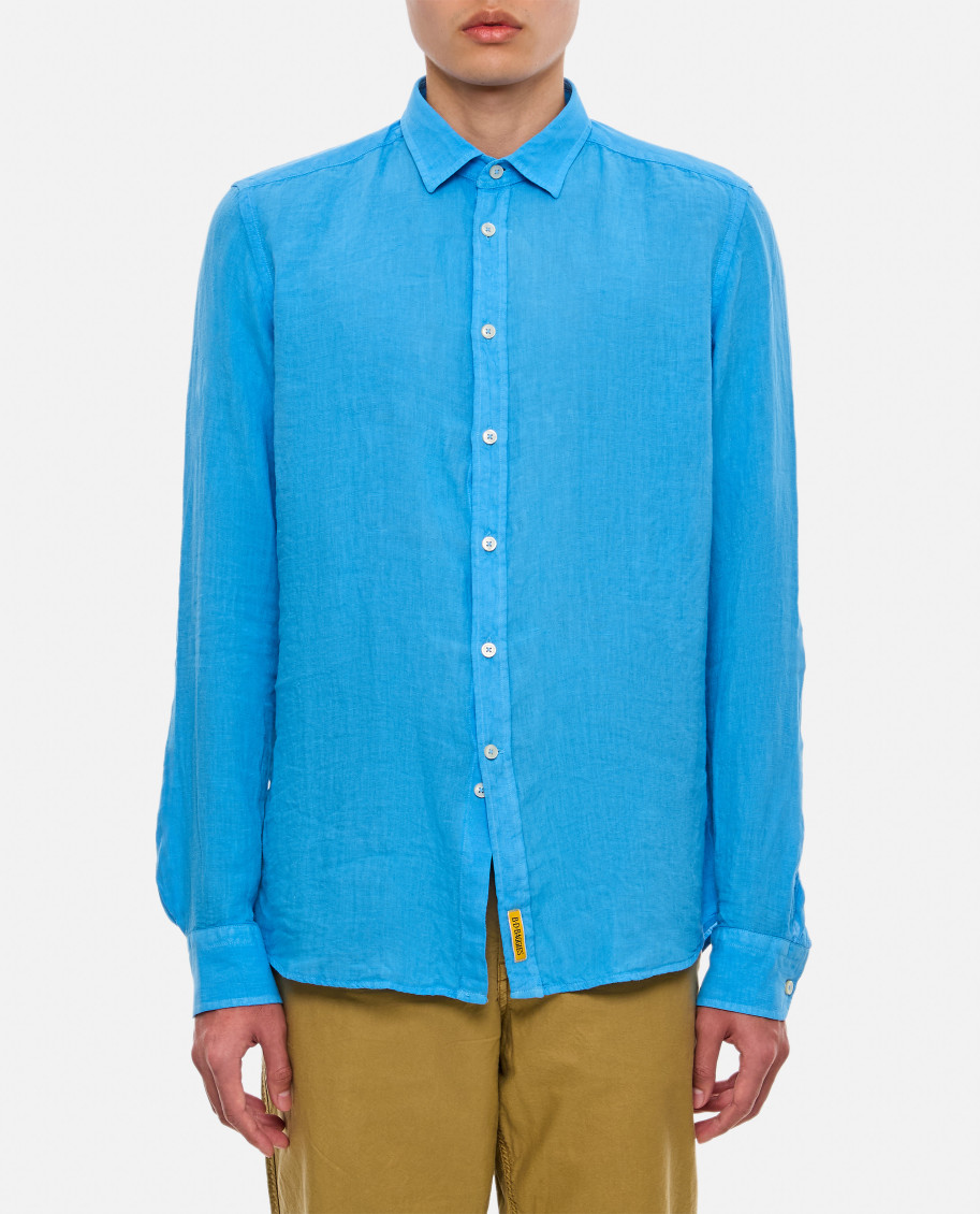 Bd Baggies Button-fastening Linen Shirt In Sky Blue