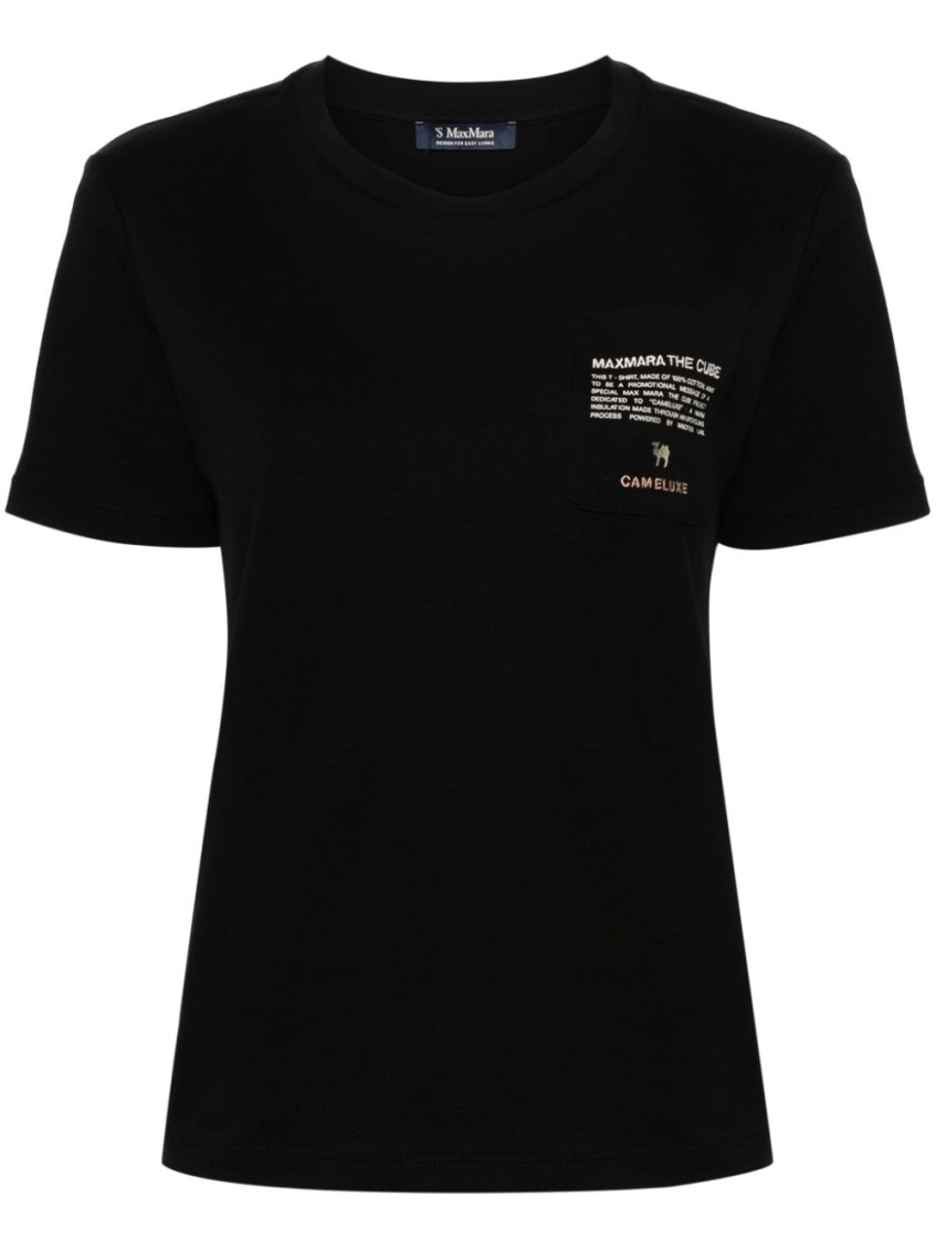 Max Mara Black Crew Neck T-shirt In Black