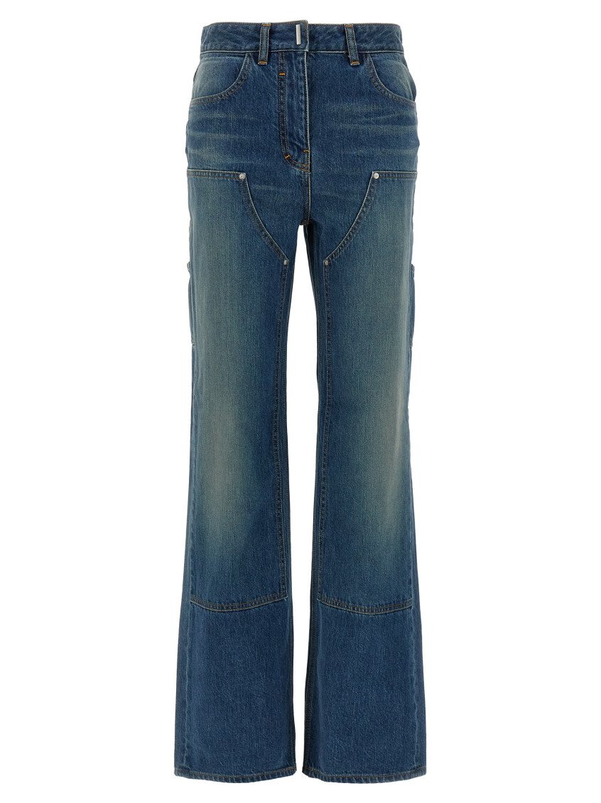 Givenchy Wide Leg Jeans Blue In Blue