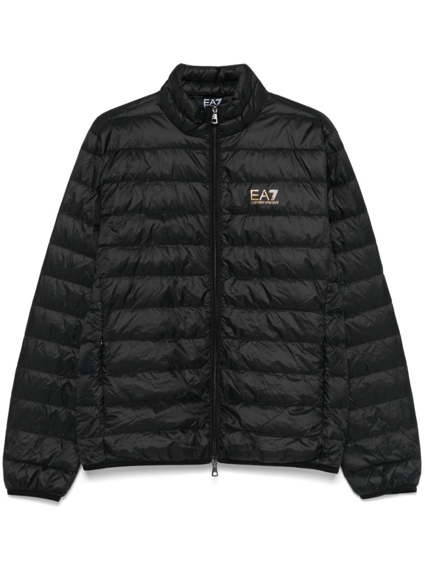 Ea7 Logo Short Down Jacket
