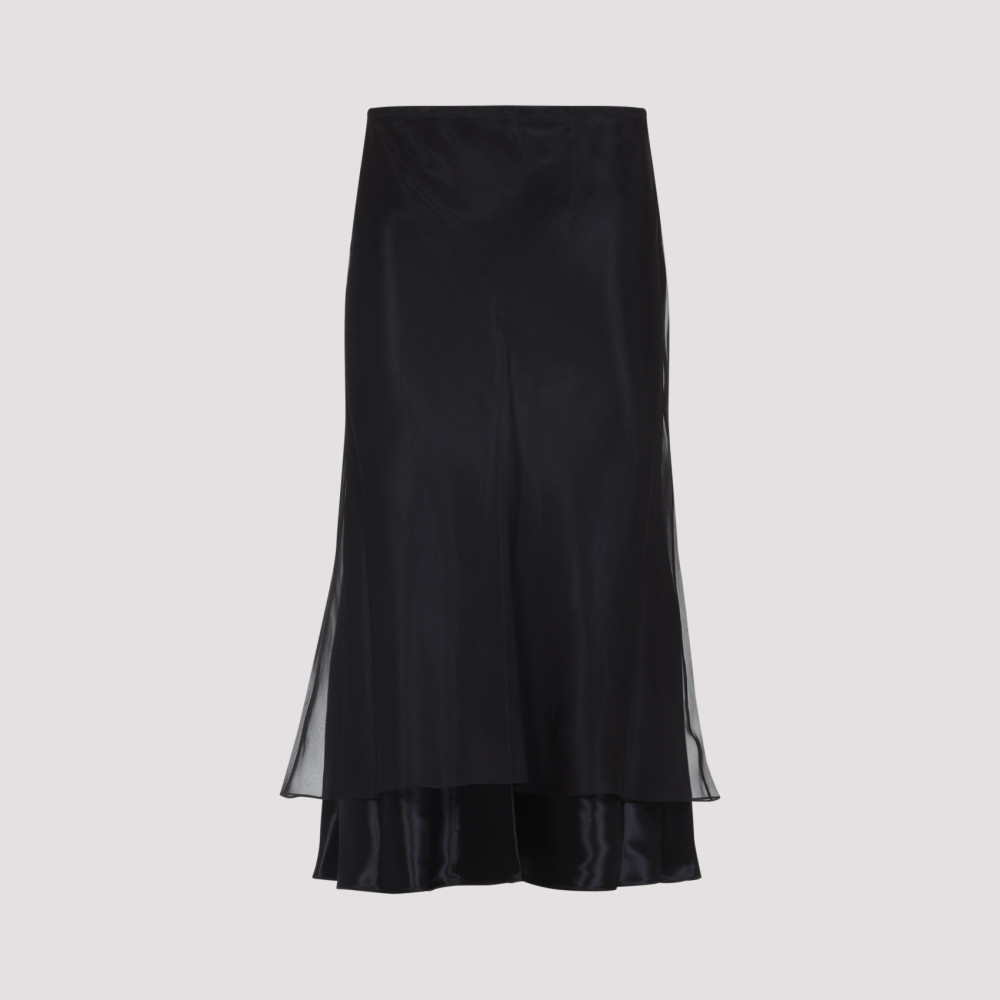 Shop Khaite Black Monina Midi Skirt