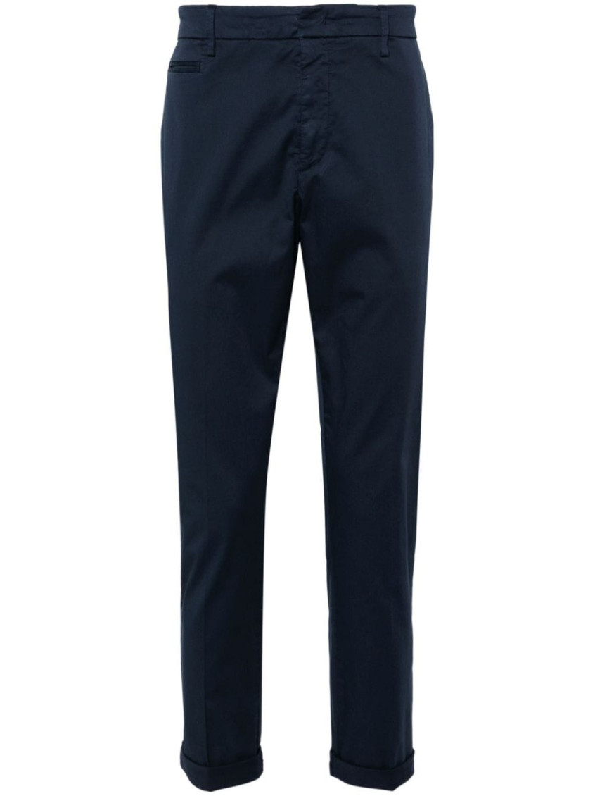 Dondup Mid-rise Tapered Chinos In Blue