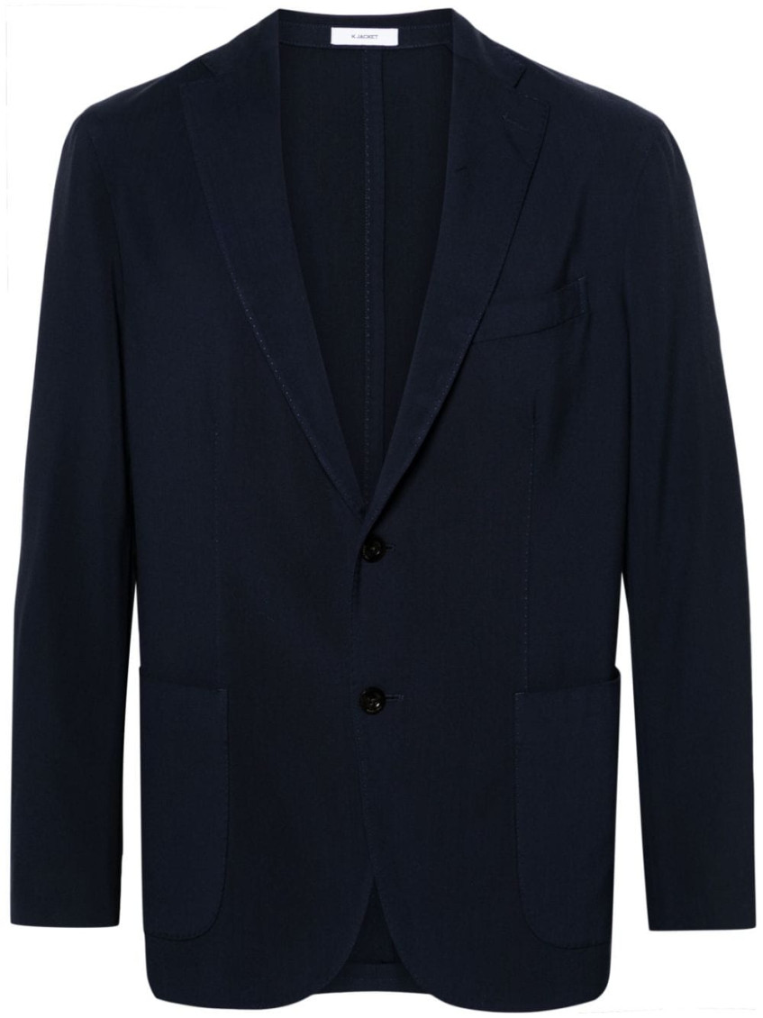 Boglioli Navy Blue Wool Jacket In Navy Blue
