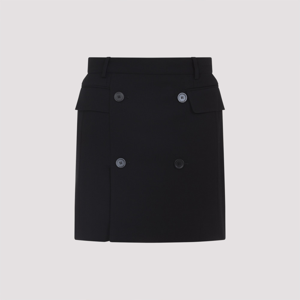 Balenciaga Tailored Black Skirt With Double-breasted Buttons In Black