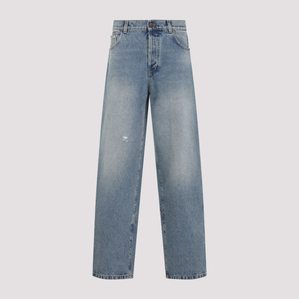 Moschino Relaxed High-waist Jeans With Classic Five-pocket Styling In Blue
