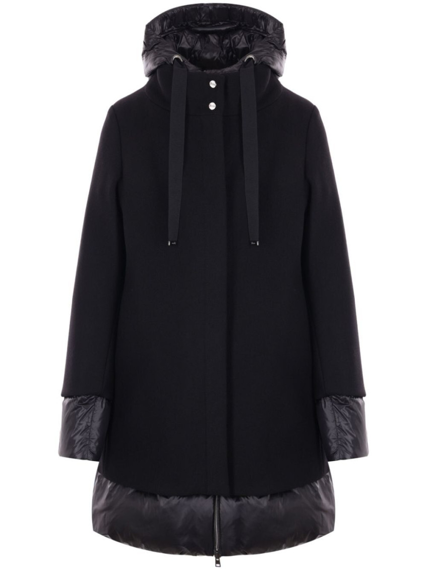 Herno Black A-line Lightweight Coat In Black