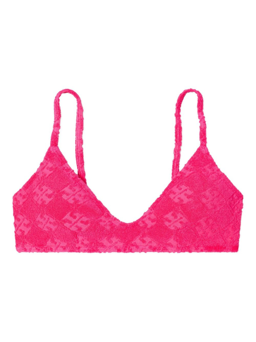 Tory Burch Adjustable V-neckline Textured Fabric Two-piece Set In Pink