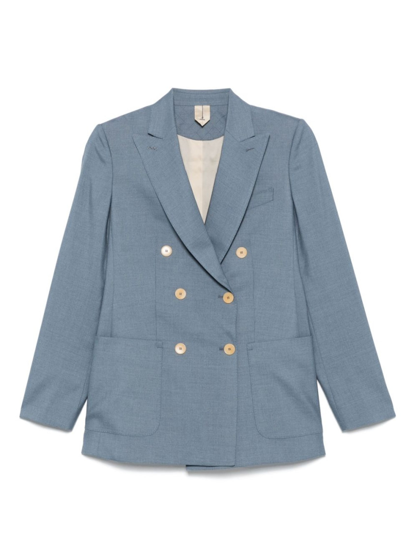 Max Mara Double-breasted Blazer With Button Detailing In Blue