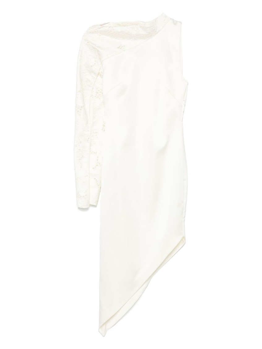 Genny One-shoulder Midi Dress In White