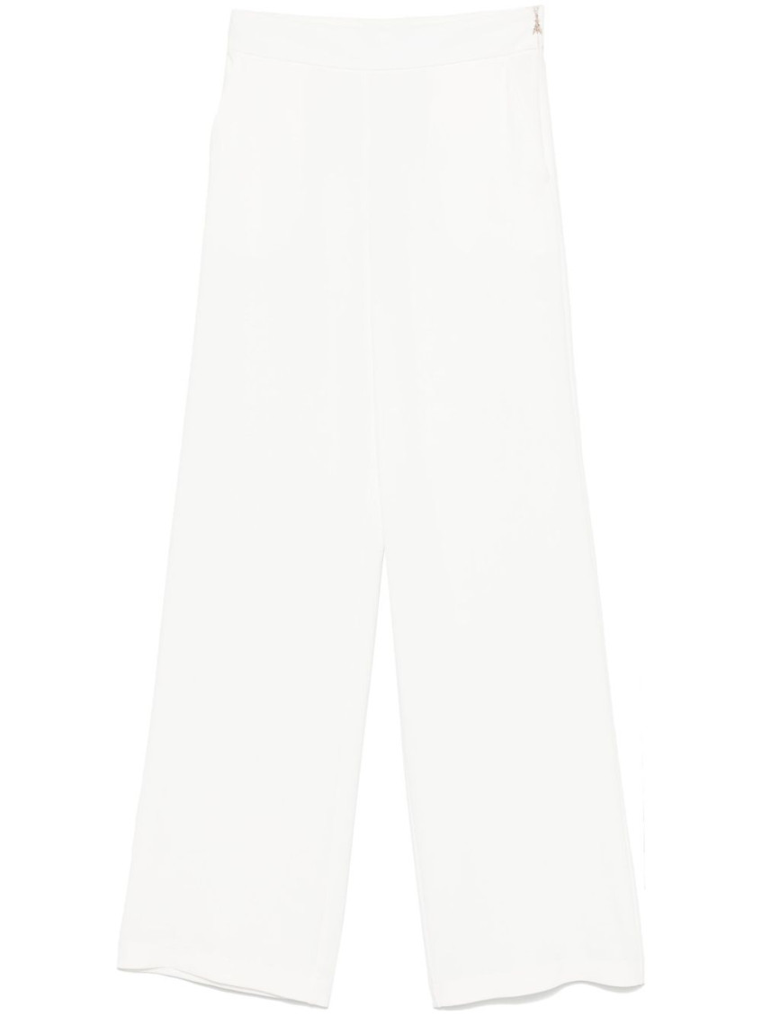 Patrizia Pepe White Tailored Tapered Trousers In White