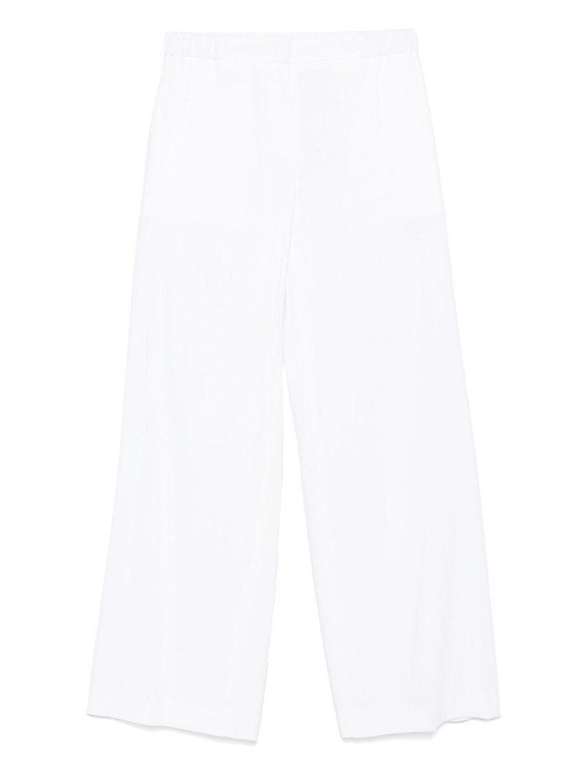 Hugo Boss Boss Wide-leg Linen Trousers With Concealed Fastening In White