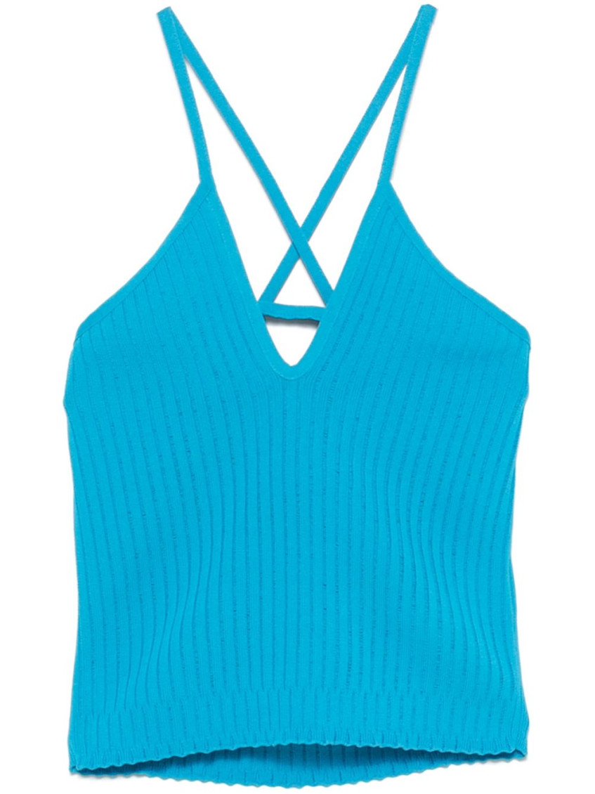 Iceberg Ribbed Cross-strap Suspenders In Blue