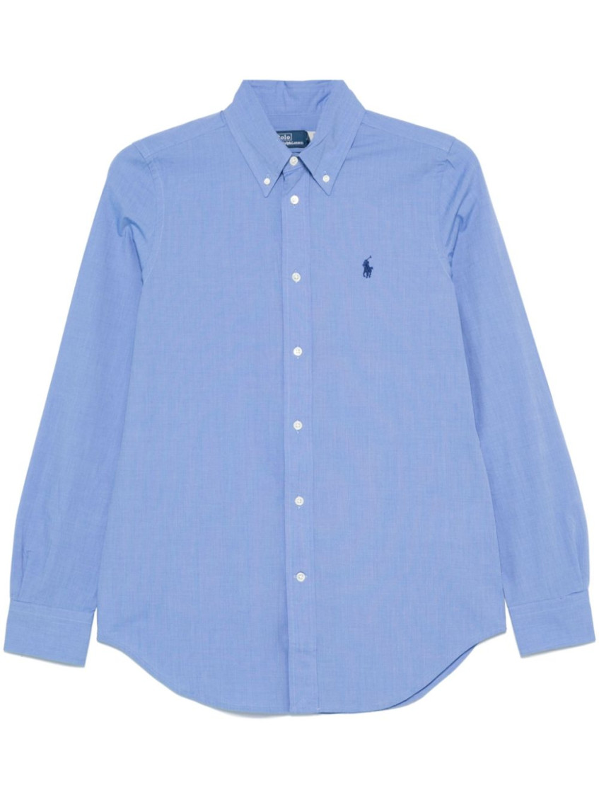 Ralph Lauren Cotton Shirt Long Sleeves In Blue