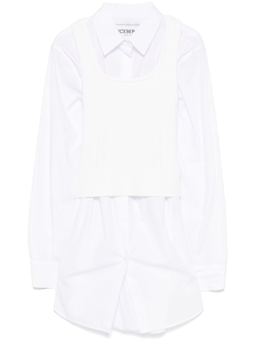 Iceberg Poplin Shirt Set In White