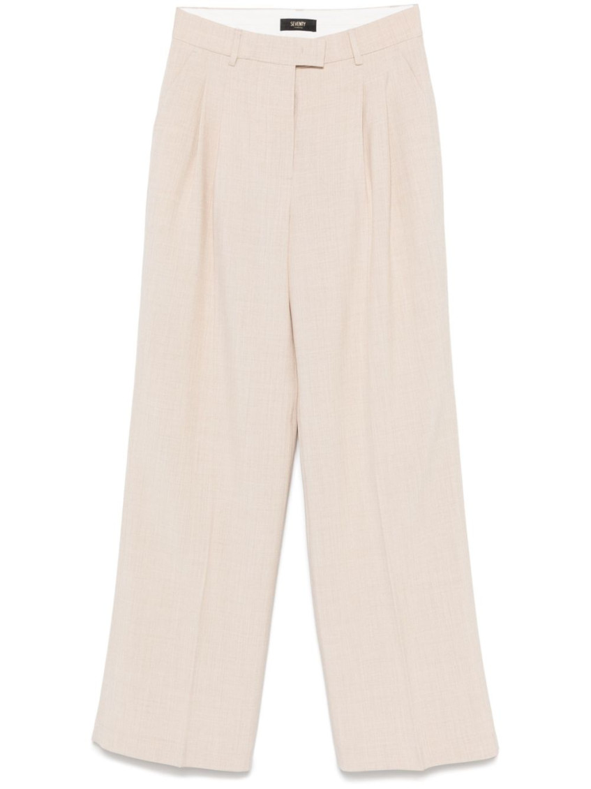 Seventy Lightweight Melange Trousers In Pink