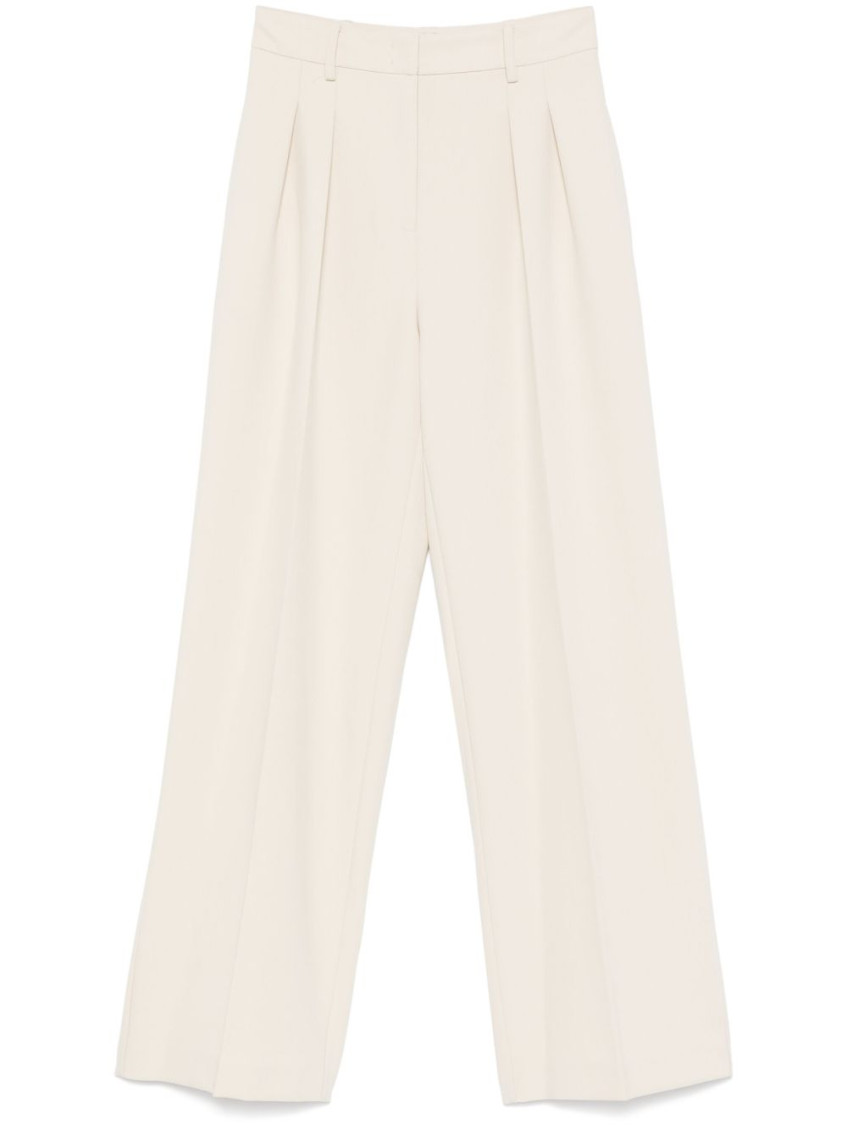 Patrizia Pepe Light Beige Tailored Pants In White