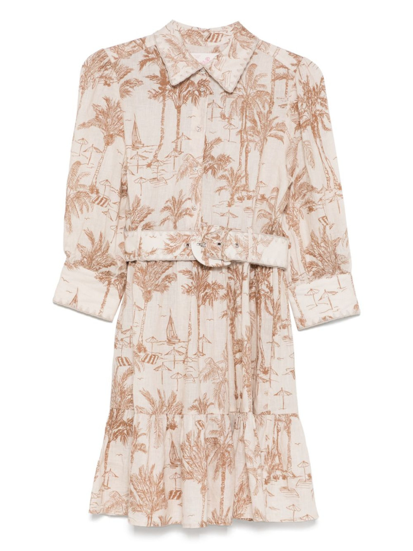 Mc2 Saint Barth Beige Daisi Mini Dress In Pattern