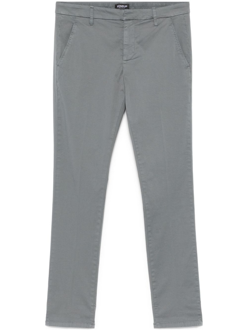 Dondup Grey Gaubert Chinos Pants In Gray