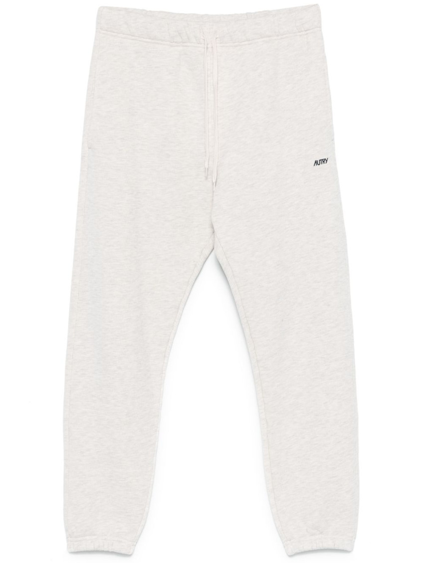 Autry Grey Cotton Sweatpants With Black Logo In Gray
