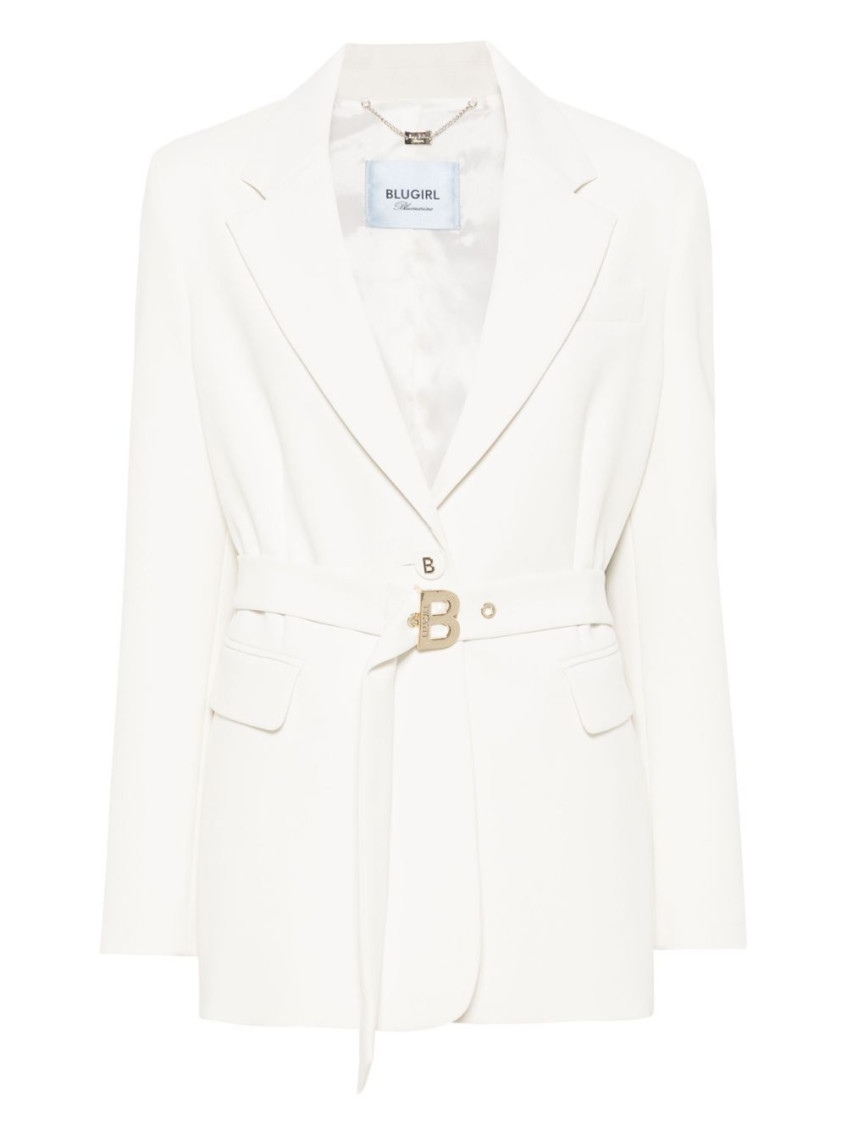 Blugirl Tailored White Blazer With Belted Waist In White