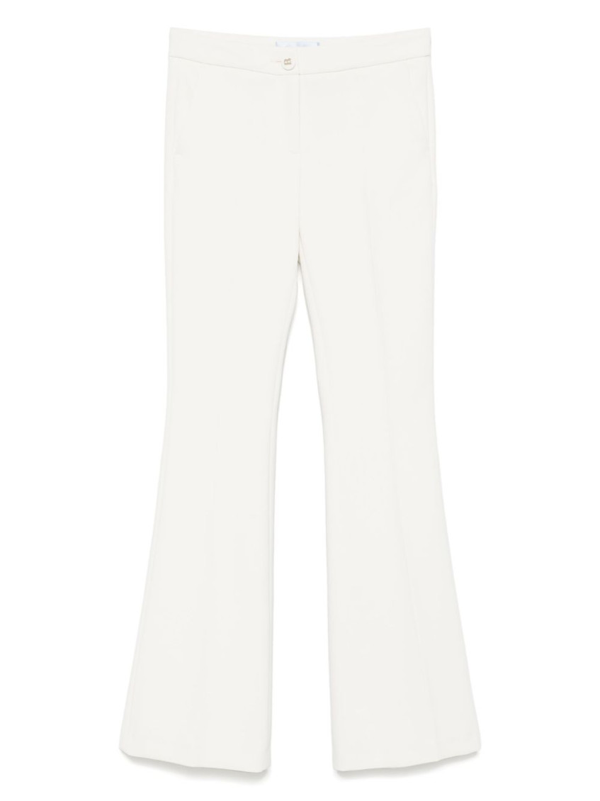 Blugirl Wide Leg Trousers With Button And Zip Fastening In White