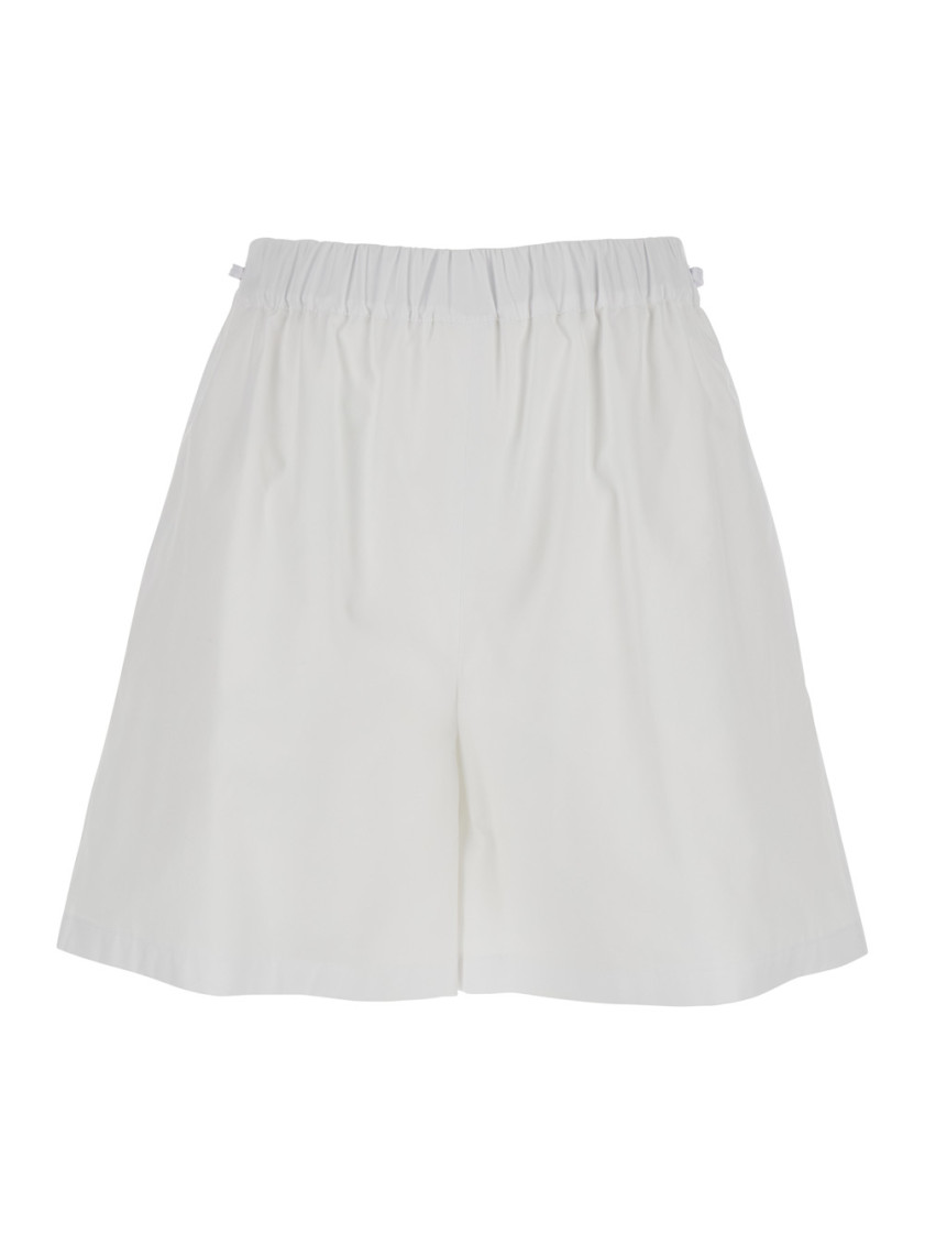 Max Mara White Solid Shorts