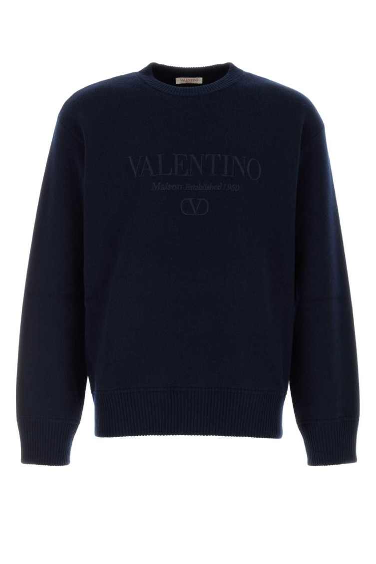 Valentino Wool Jersey. In Navy Blue