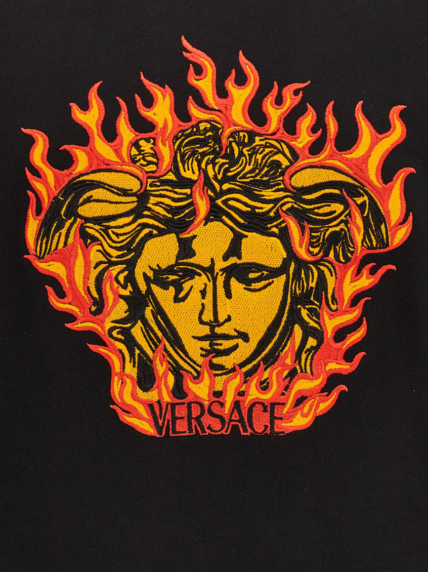 【送料&関税込】Versace Medusa Flame Sweatshirt Versace Black Medusa Flame Sweatshirt