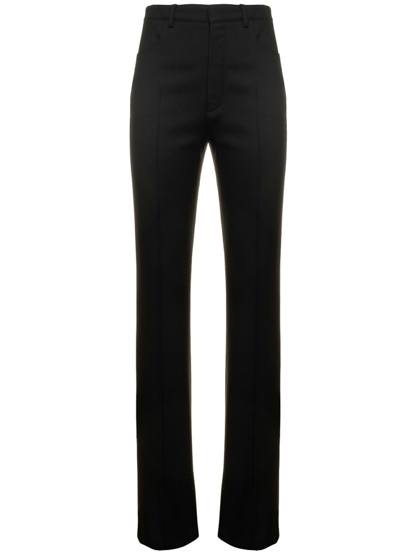 Saint Laurent Black Slim High Waisted Pants In Black