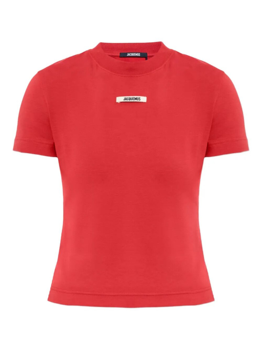 Jacquemus Ribbed Neckline Crew Neck Short Sleeves In Red