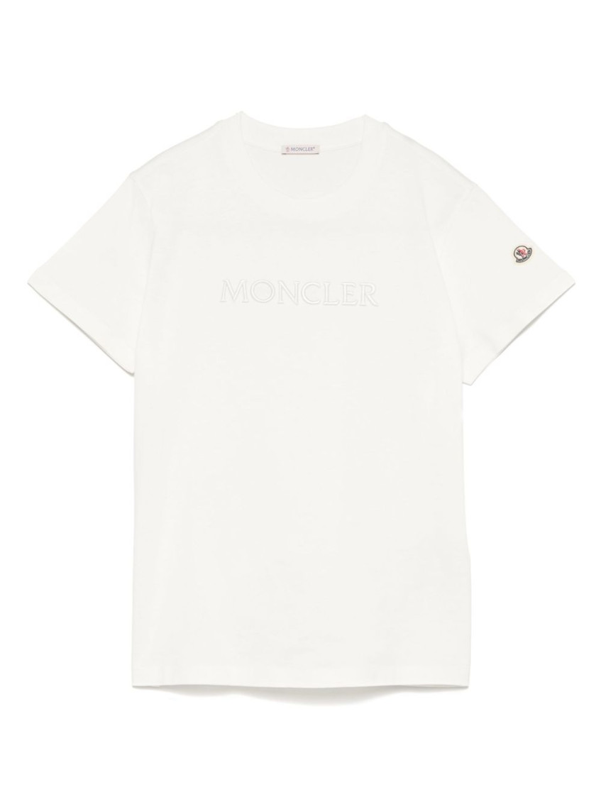Moncler White Logo Cotton T-shirt