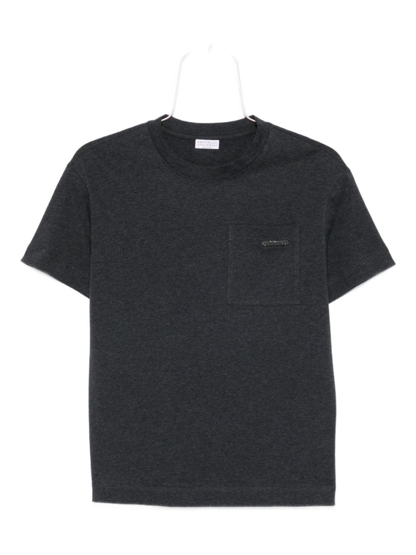 Brunello Cucinelli Grey Cotton T-shirt In Gray