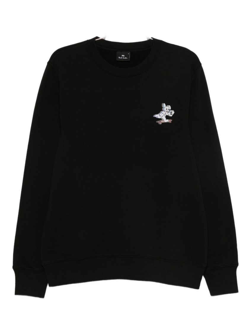 Ps By Paul Smith Ps Paul Smith Skate Bunny Cotton Sweatshirt In Black