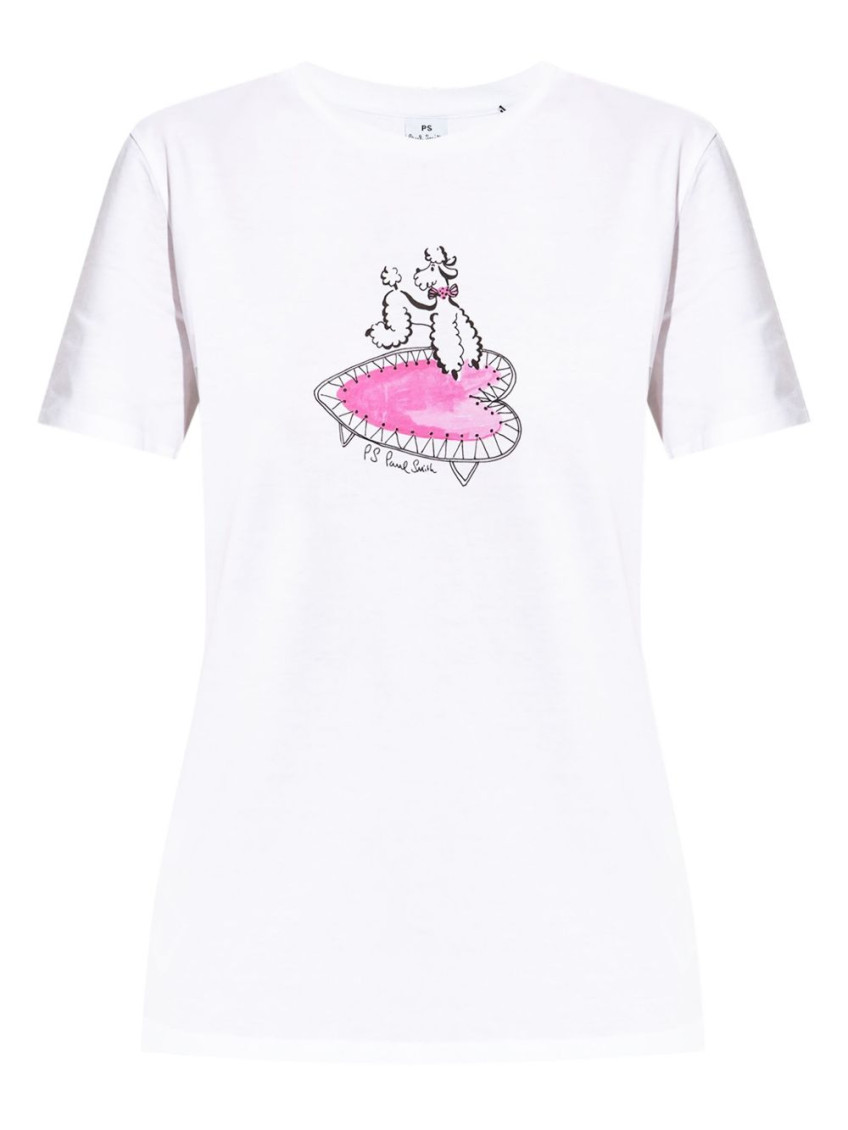 Ps By Paul Smith Ps Paul Smith Poodle Print Cotton T-shirt In White