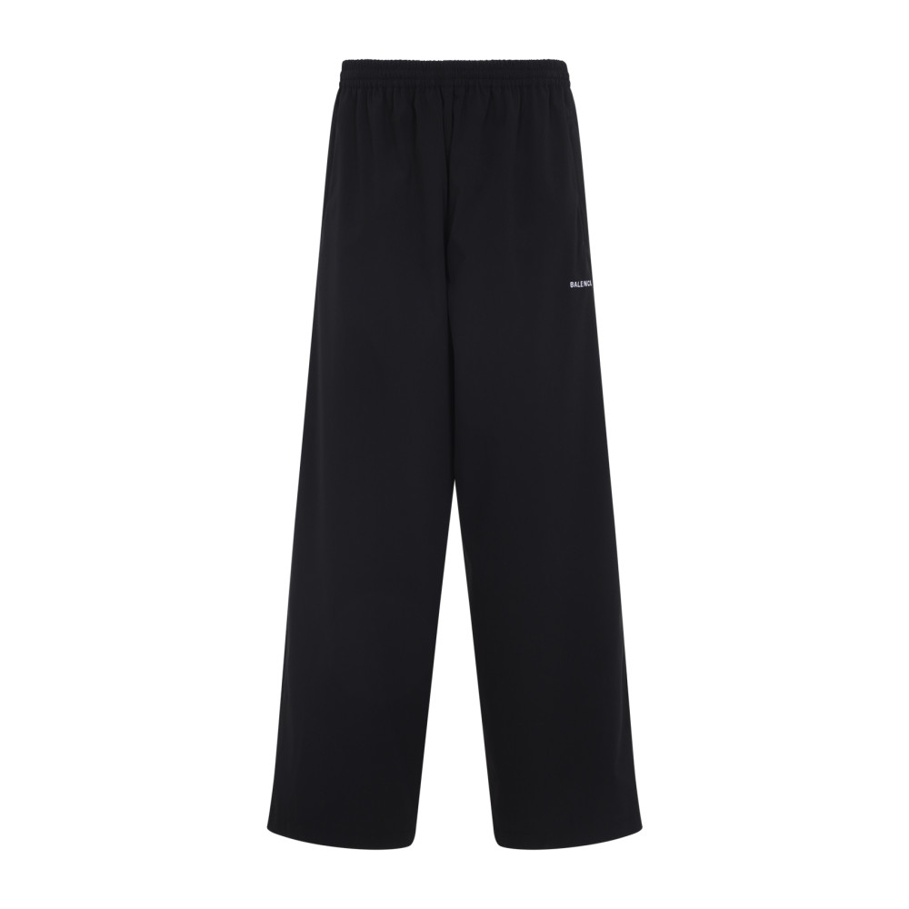 Balenciaga Relaxed Fit Black Wide-leg Trousers In Black