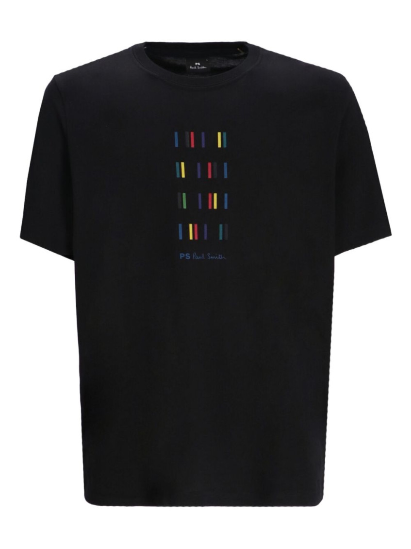 Ps By Paul Smith Ps Paul Smith Ps Stripes Cotton T-shirt In Black