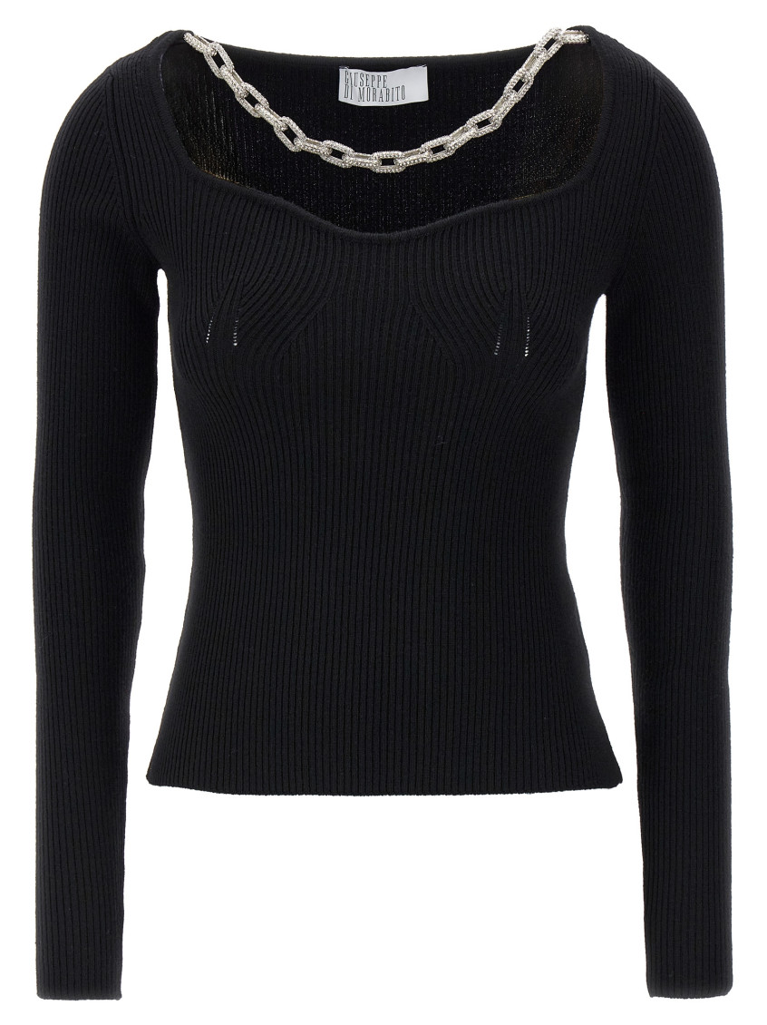 Giuseppe Di Morabito Jewel Chain Sweater In Black