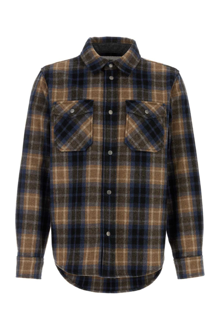 Woolrich Embroidered Flannel Alaskan Melton Shirt In Multicolor