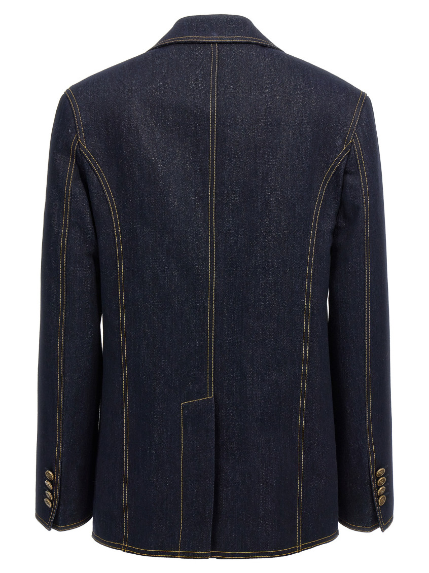 ジャケット ETRO Single-breasted denim blazer Blue WRNA0012AD177 Etro Blue Single-breasted denim blazer for Women Online USA