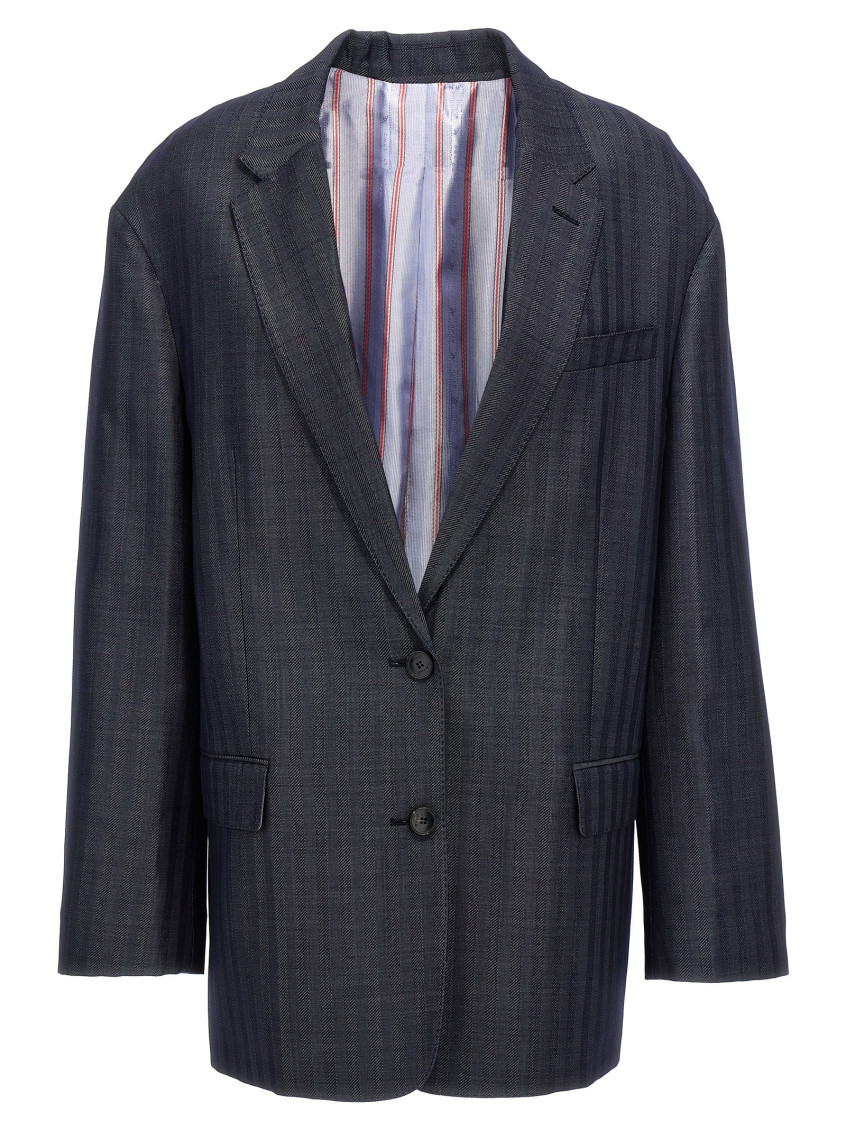 Etro Women's Pegasus Buttoned Over Jacket In Blue