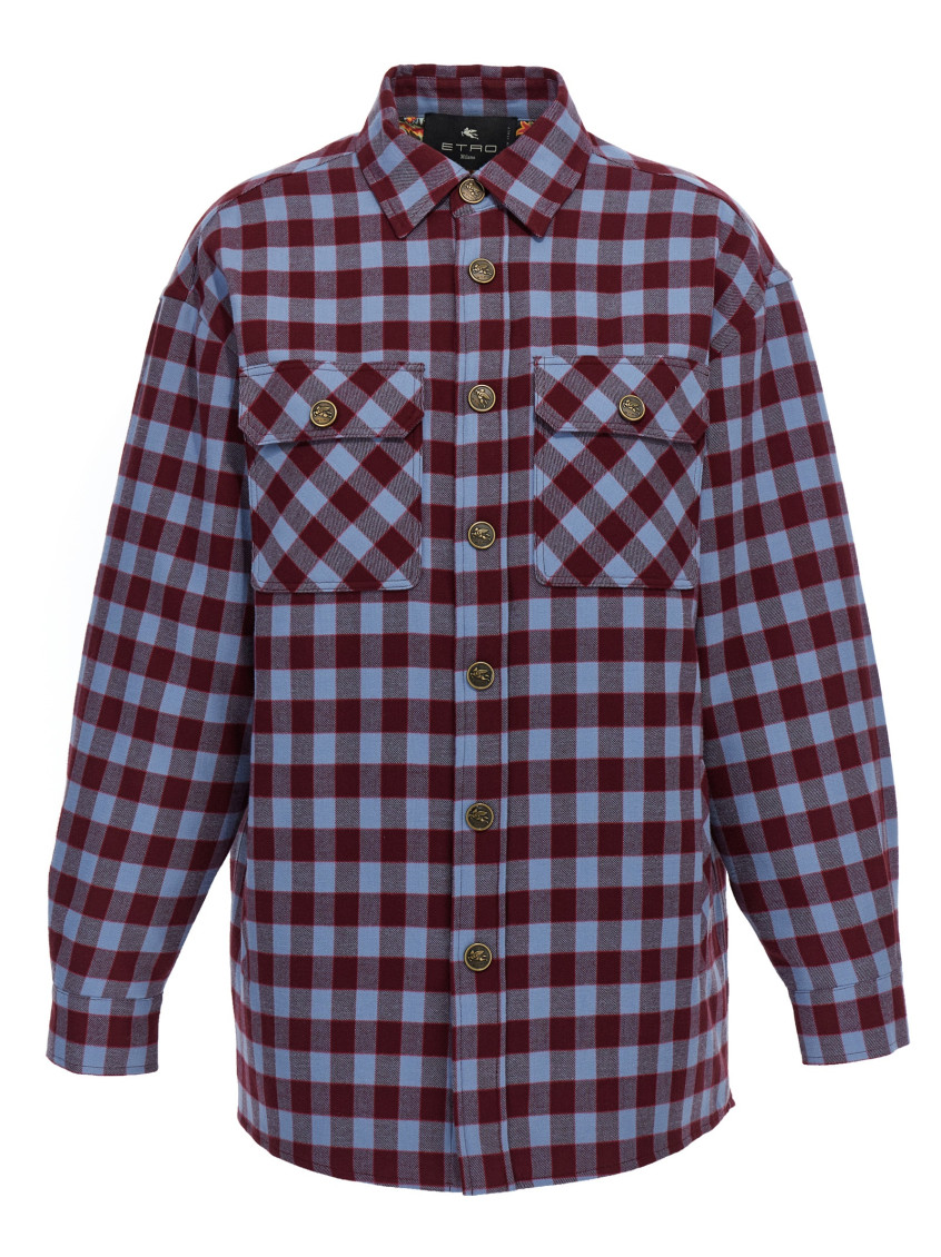 Shop Etro Multicolor Check Overshirt